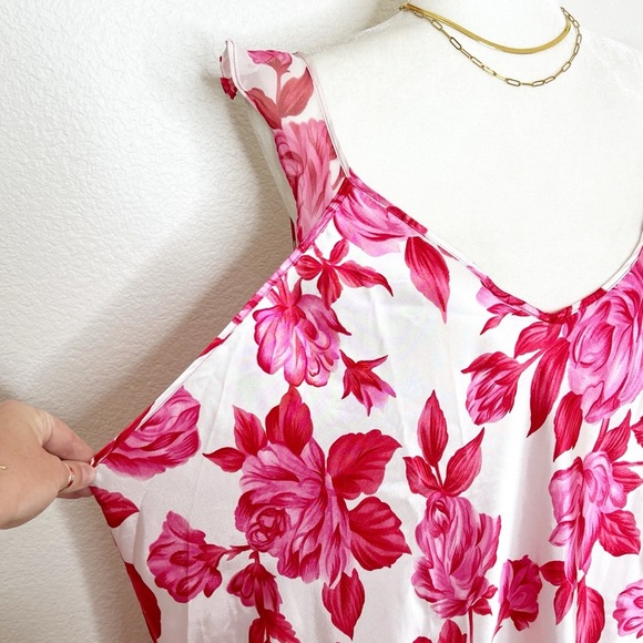 Jaclyn Smith pink/red rose slip dress 3X - Picture 3 of 13